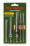 Set 2 freze conice ascutite cu tija hexagonala si parghii metalice pentru prelucrare precisa
