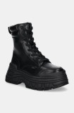 Buffalo botine Fusion Lace Up Mid femei, culoarea negru, cu platforma, 1622519-BLK