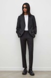 Tiger Of Sweden pantaloni din lana culoarea negru, mulata