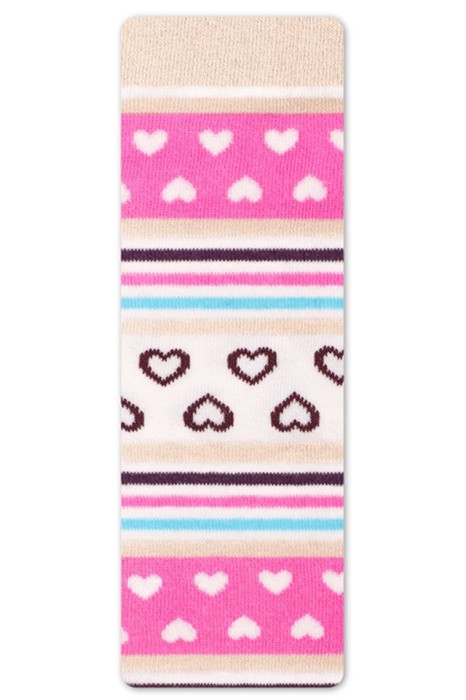 Ciorapi Bumbac Copii cu Model Dungat și Inimioare, Esli 418 - Crem, 92-98 (14)