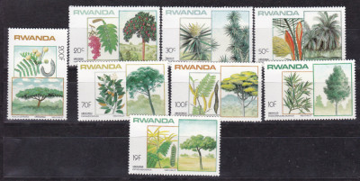 Rwanda 1984 flora copaci MI 1251-1258 MNH foto