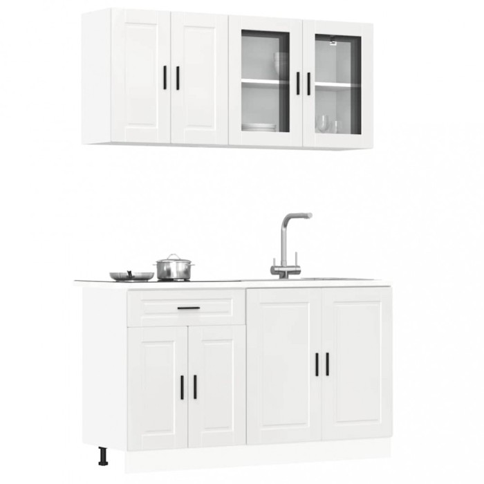 Gossi set dulap de bucatarie 4 piese &bdquo;kalmar&rdquo; alb lucios lemn