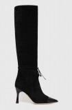 Cumpara ieftin Custommade cizme din piele intoarsa Alaja femei, culoarea negru, cu toc cui, 999621072