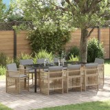 Cumpara ieftin Set de masă pentru grădină 9 pcs Bej Rattan poli