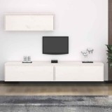 vidaXL Set dulap TV, 3 buc., alb, lemn masiv de pin