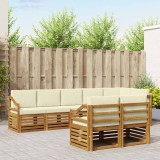 vidaXL Seturi de canapele 8 pcs Natural și Crem Lemn Solid de Acacia 3375025