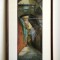 Peisaj citadin - tablou original tehnica mixta pe carton, inramat 64 x 34 cm