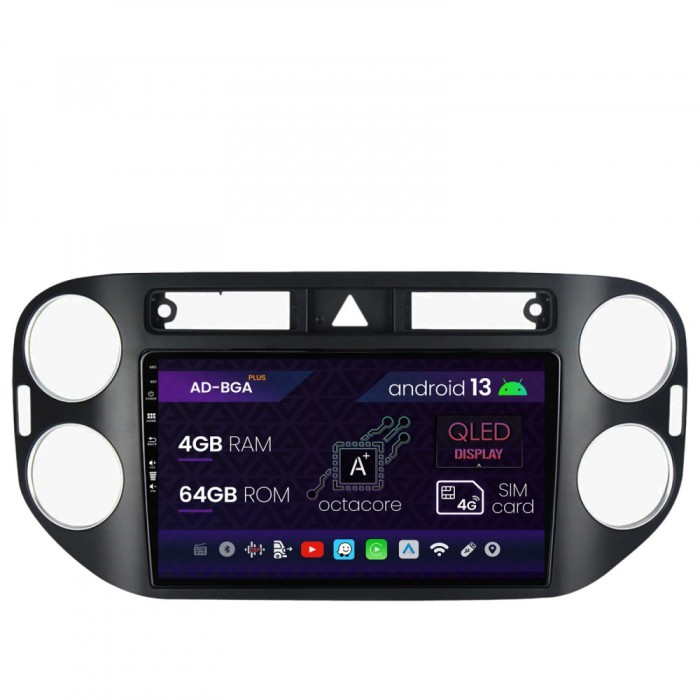 Navigatie Volkswagen Tiguan (2008-2010), Android 13, A-Octacore 4GB RAM + 64GB ROM, 9 Inch - AD-BGA9004+AD-BGRKIT035-0810