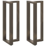 VidaXL Picioare de masă de bar &icirc;n formă de T, 2 buc., negru, 40x35x(100-101) cm, oțel