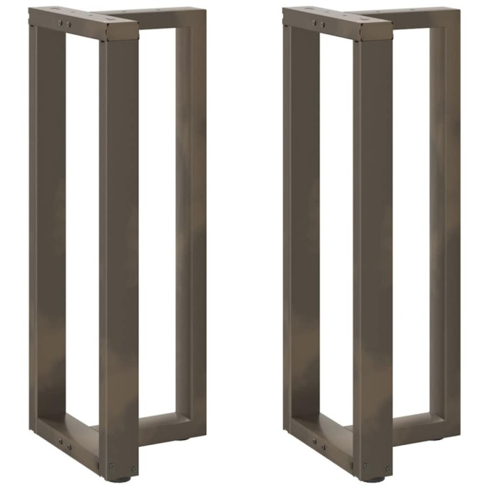 vidaXL Picioare de masă de bar &icirc;n formă de T, 2 buc., negru, 40x35x(100-101) cm, oțel