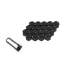 Capace Prezoane Roti 17mm Negre, Set 20 Buc + Cleste Extractie, Universale