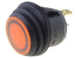 &Icirc;ntrerupător Rocker SPST Galben cu LED IP65 10A 28VDC