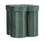 Cumpara ieftin Taburet catifea verde Jocelyn 40x40x40 cm