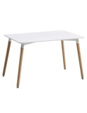 Masa bucatarie si living AB673, blat MDF, picioare lemn, 4 persoane, alb