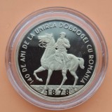 Romania - 50 Bani 2018 100 Ani de la Unirea Dobrogei - PROOF BNR, moneda nu a fost scoasa din capsula, poze in lumina naturala