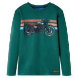 Tricou cu m&acirc;neci lungi pentru copii, verde, 128, vidaXL