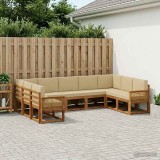 Cumpara ieftin Set de canapele de exterior 9 buc. 9-Locuri Natural si Bej