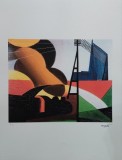 Rene Magritte - La locomotive (Locomotiva), litografie originala
