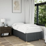 Gossi cadru de pat de o persoana, gri inchis, textil