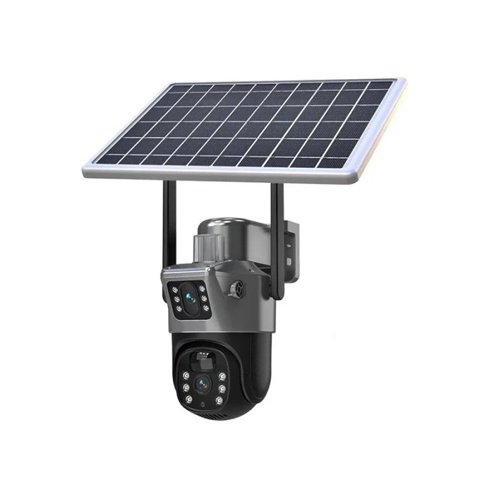 Camera de Supraveghere cu Panou Solar, 4G ,Senzor de Miscare, Lentile Duble, 8MP