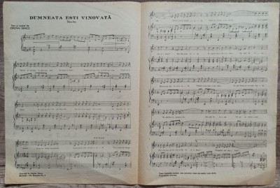 Dumneata esti vinovata// partitura foto