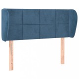 Tablie pat cu aripioare albastru inchis 103x23x78/88 cm catifea