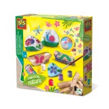 Set de pictat cu accesorii incluse- Decoreaza pietre si lemn cu tematica din natura, SES Creative