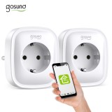 Set 2 Prize Inteligente WiFi Gosund SP112, 16A, 2xUSB, Tuya, Monitorizare Consum, Control Vocal Alexa/Google