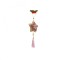 Ornament de brad stea, flippy, roz, lemn/textil, 25 cm