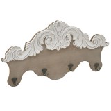 Cumpara ieftin Cuier decor din lemn Natural Beige 60 cm x 5 cm x 30 cm
