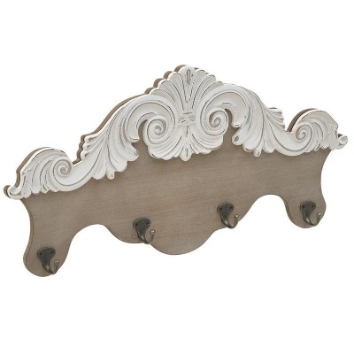 Cuier decor din lemn Natural Beige 60 cm x 5 cm x 30 cm foto
