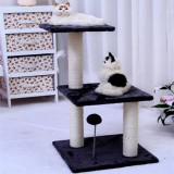 Ansamblu de joaca pentru pisici, cu spatii de odihna si lucarie, doua etaje