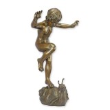 Baietel pe melc-statueta/fantana din bronz TBB-188