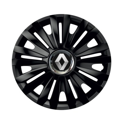 Set 4 capace roti Negre Cu Inel Cromat Royal R15 Compatibil Cu Renault foto