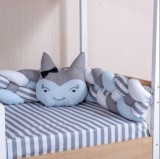 Lenjerie pat copii Montessori MyKids 7 piese, 95x195 cm, PS107