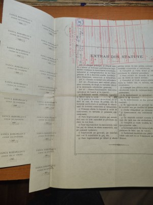 actiune banca romaneasca - titlu la purtator - din anul 1941 - valoare 500 lei foto