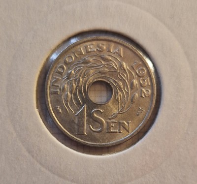 67 Indonesia, Indonezia, 1 Sen 1952, KM#7, tiraj 100.000, excelenta foto