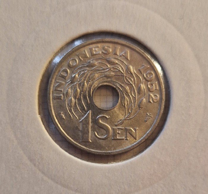 67 Indonesia, Indonezia, 1 Sen 1952, KM#7, tiraj 100.000, excelenta