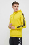 Adidas Performance bluză trening Tiro 23 culoarea galben, cu glugă, cu imprimeu