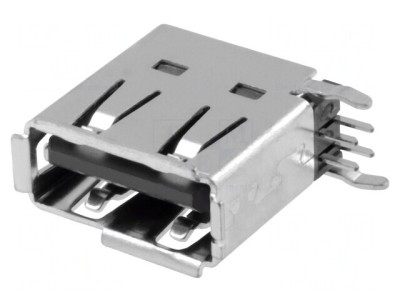Soclu USB A PCB THT 90&amp;deg; Aurit foto