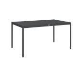 Outsunny Masă de Grădină cu Lamele, Dimensiuni 145x90 cm, Masă de Dining pentru 6 Persoane, Rectangulară, din Aluminiu și Oțel, pentru Curte, Terasă,