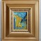 Terasa Cafenelei Noaptea - miniatura in ulei pe placaj, reproducere dupa Van Gogh, 15x17cm