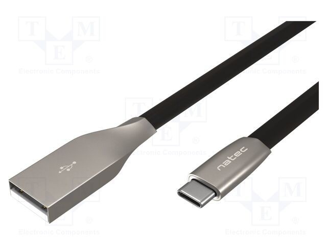 Cablu USB 2.0 NATEC USB A - USB C, 1m, negru, Quick Charge 3.0