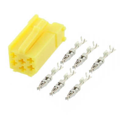 Conector mini ISO, 6 pini, galben, 4CarMedia - 199016 foto