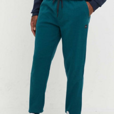 Rip Curl pantaloni de trening barbati, culoarea verde, neted