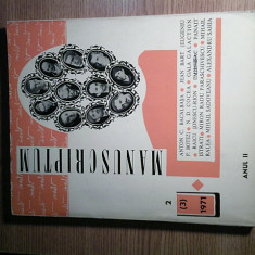 Revista Manuscriptum Anul II, Nr. 2 (3), (Muzeul Literaturii Romane, 1971)