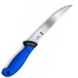 Cumpara ieftin Cutit pentru filetat albastru 33 cm, lama curbata flexibila 19 cm, 120 g, otel inoxidabil, maner cu protectie, pentru carne si transare