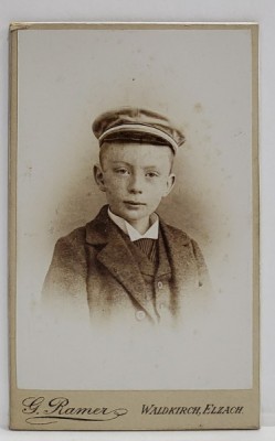 FOTOGRAFIE C.D.V. , STUDIO G. RAMER , WALDKIRCH iB ELZACH , SCOLAR CU SAPCA , CCA. 1900 foto