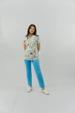 Bluză medicală Ana imprimeu 91 - Pui M
