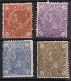 Romania 1890 - Carol l-Cifra in 4 colturi,filigran stema mica